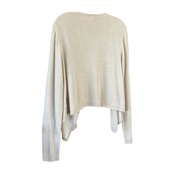 LILLY PULITZER Women's Size XL Beige Gold Metallic Open Front Cardigan Sweater - Picture 6 of 7